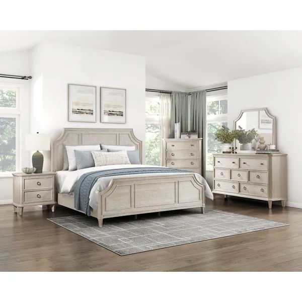 Leander Queen Bed Leander Queen Bed — collection room view with other furnishings