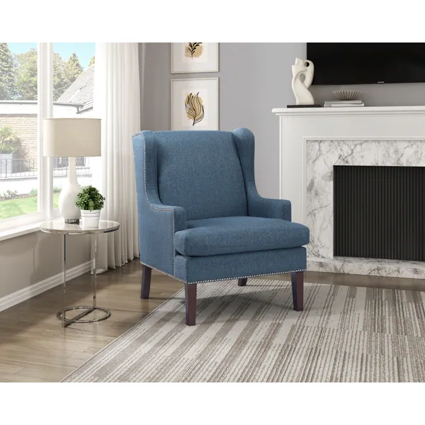 Myles Blue Accent Chair Myles Blue Accent Chair — styled room view
